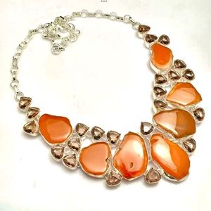 ❤️ FABULOUS Natural SolarAgate Morganite Necklace ❤️